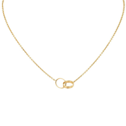 [Avelora]LOVE DOUBLE-RING PENDANT NECKLACE
