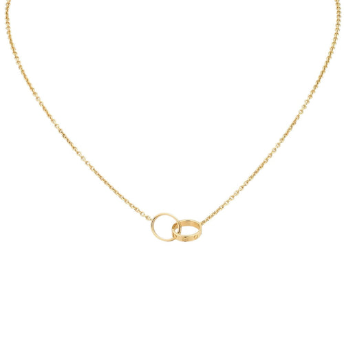 [Avelora]LOVE DOUBLE-RING PENDANT NECKLACE