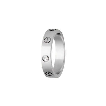 [Avelora]LOVE 4MM 1 DIAMOND RING