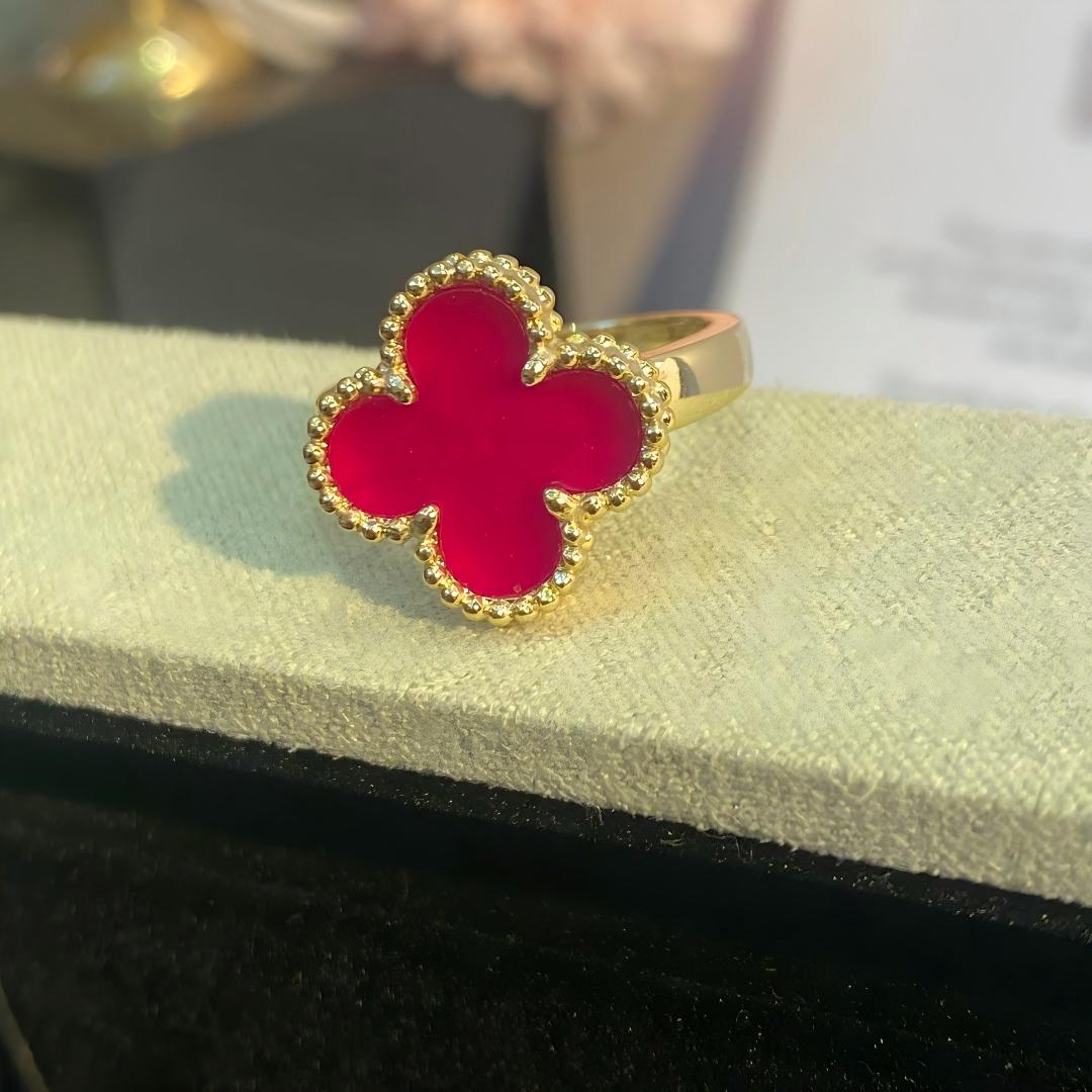 [Avelora jewelry]NEW CLOVER PINK ENAMEL RINGS