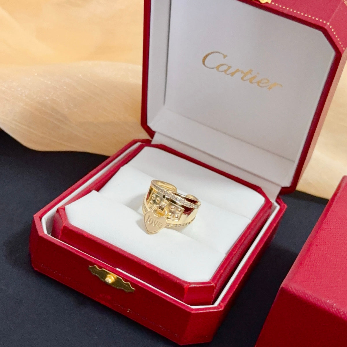 Pavé Open-End Wrap Ring - detail view