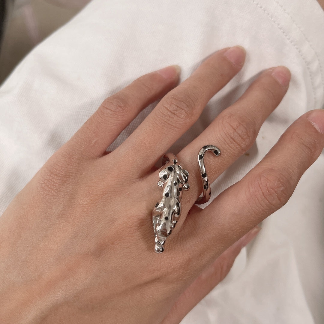 [Avelora jewelry] Domineering Spotted Black Panther Polished Ring