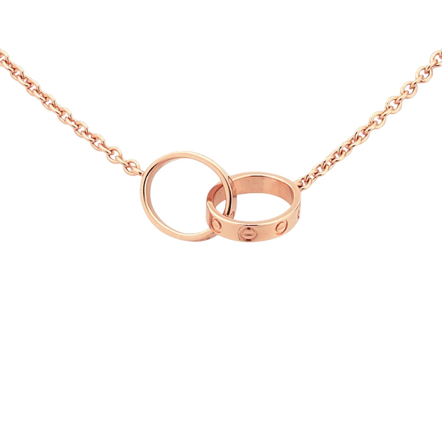 [Avelora]LOVE DOUBLE-RING PENDANT NECKLACE