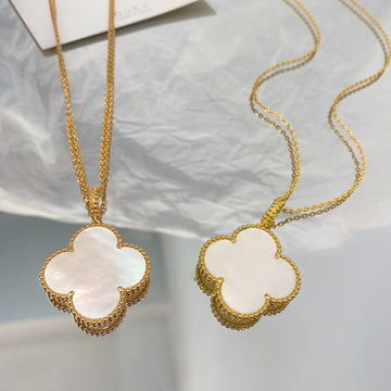 [Avelora Jewelry ]CLOVER 25MM MOP LARGE PENDANT NECKLACE