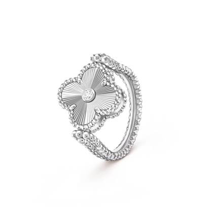 [Avelora]LUCKY CLOVER WHITE GOLD REVERSIBLE RING