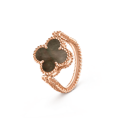 [Avelora]LUCKY CLOVER ROSE GOLD REVERSIBLE RING