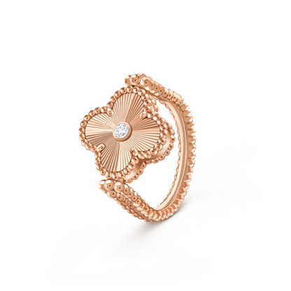 [Avelora]LUCKY CLOVER ROSE GOLD REVERSIBLE RING