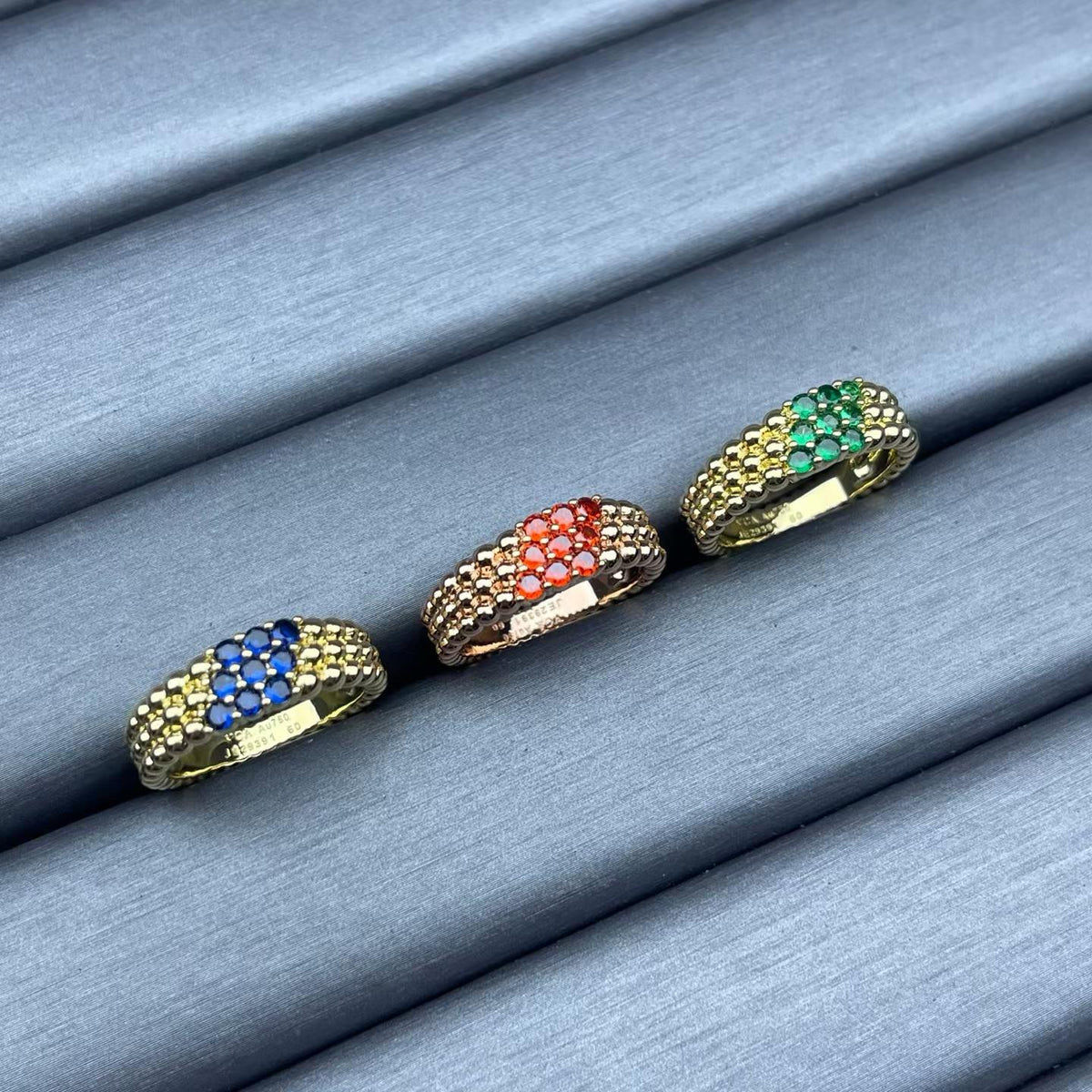 [Avelora Jewelry]NARROW BEADED RING WITH DIAMONDS