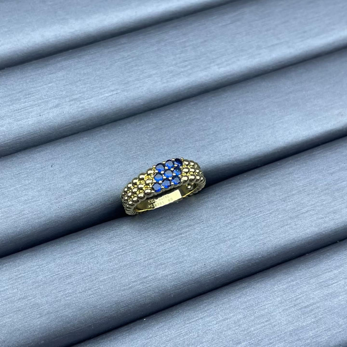 [Avelora Jewelry]NARROW BEADED RING WITH DIAMONDS