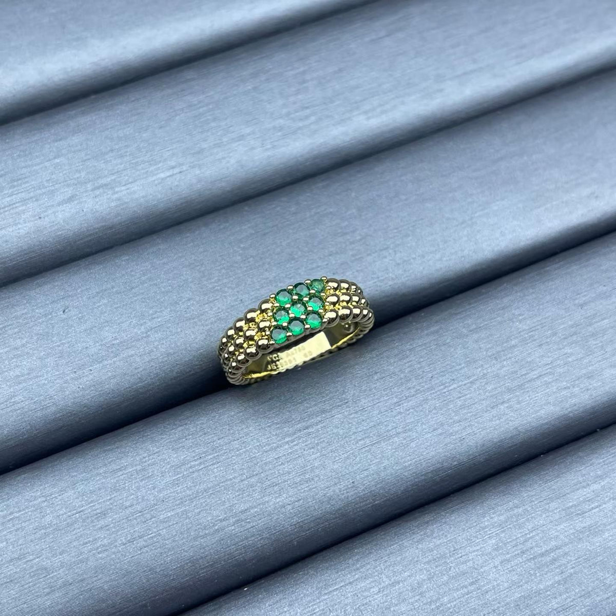 [Avelora Jewelry]NARROW BEADED RING WITH DIAMONDS