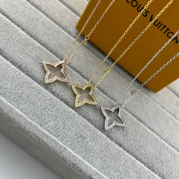 [Avelora Jewelry]FOUR-LEAF CLOVER OPENWORK NECKLACE