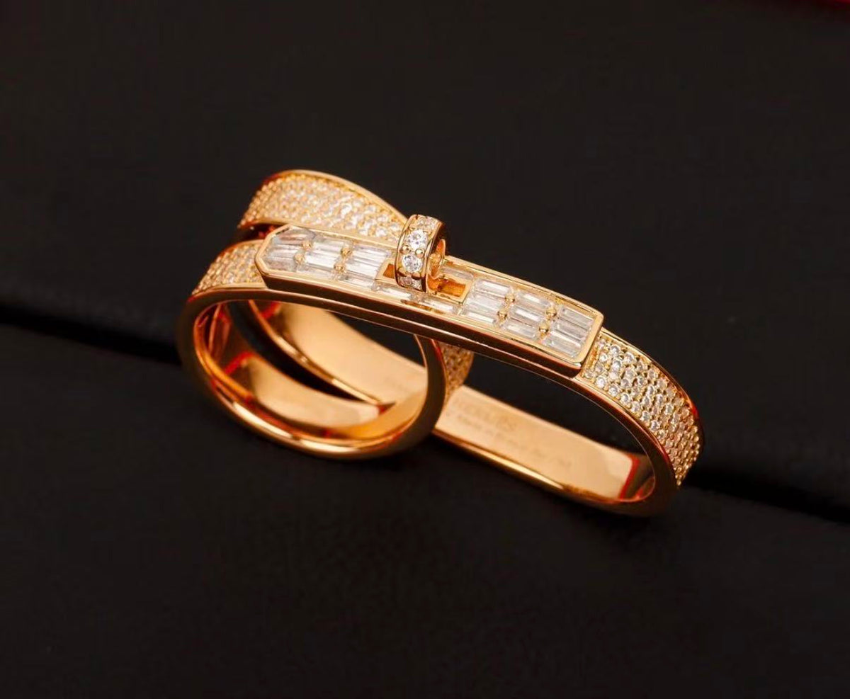 [Avelora Jewelry]NEW STYLE FULL CIRCLE DOUBLE DIAMOND RING