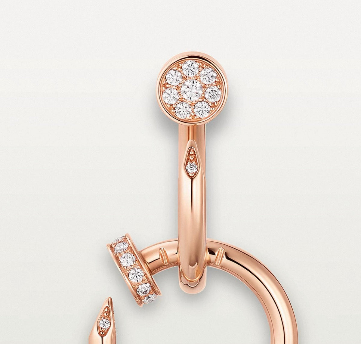 [Avelora Jewelry]NAIL COLLECTION DIAMOND SET DOUBLE HOOP EARRINGS