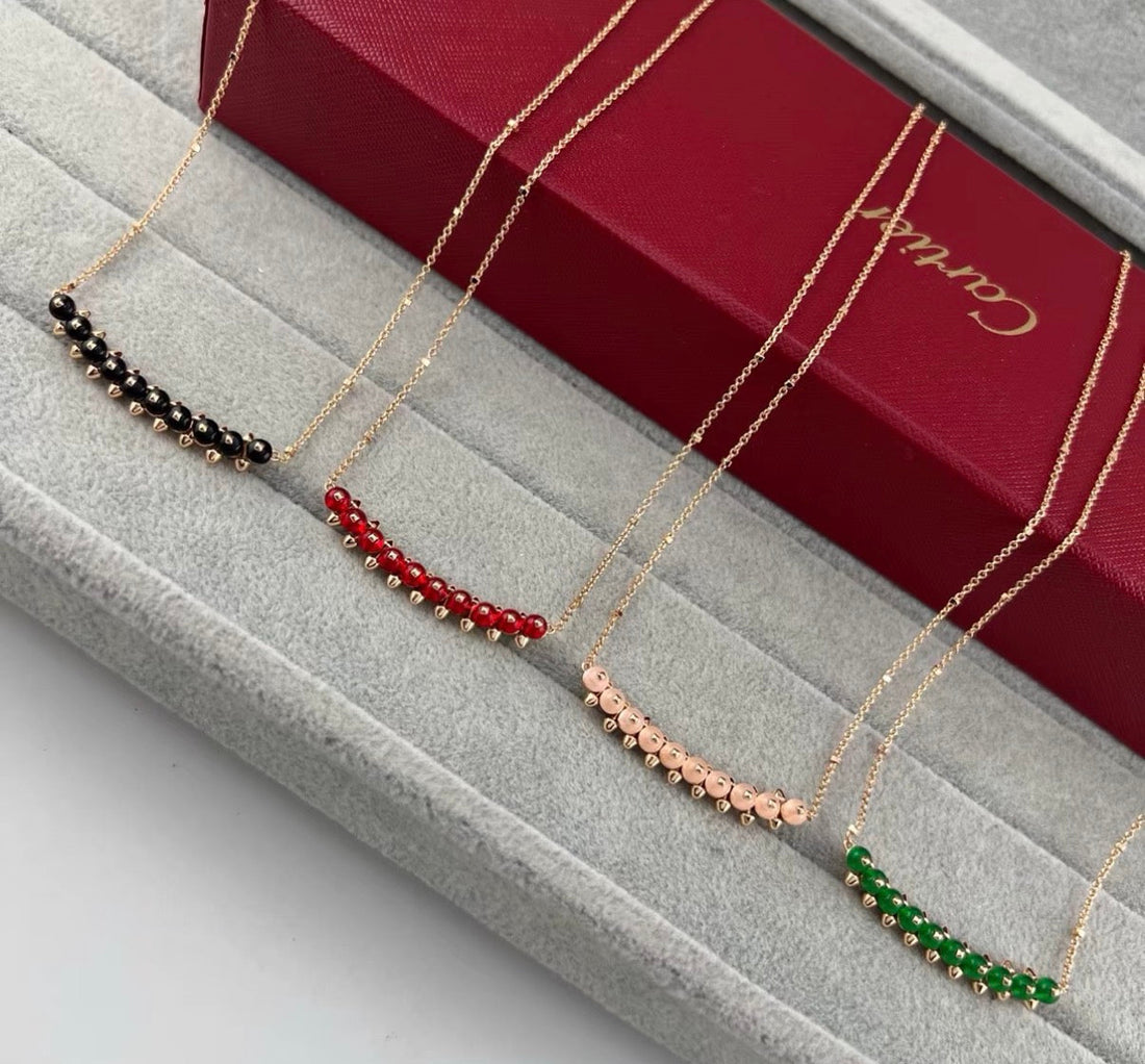 [Avelora Jewelry]CLASH COLLECTION AGATE CHALCEDONY STUD NECKLACE
