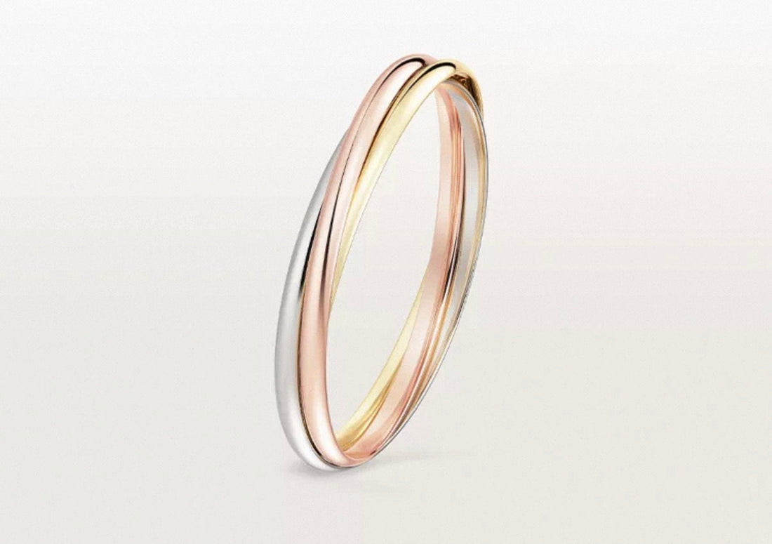 [Avelora]TRINITY COLLECTION CLASSIC THREE-COLOUR GOLD TRIPLE BAND BANGLE