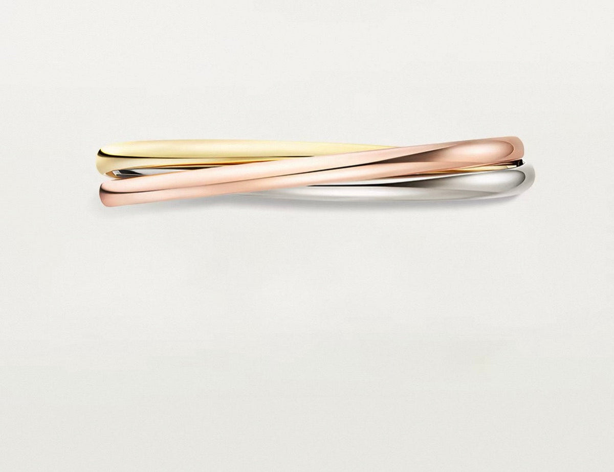 [Avelora]TRINITY COLLECTION CLASSIC THREE-COLOUR GOLD TRIPLE BAND BANGLE