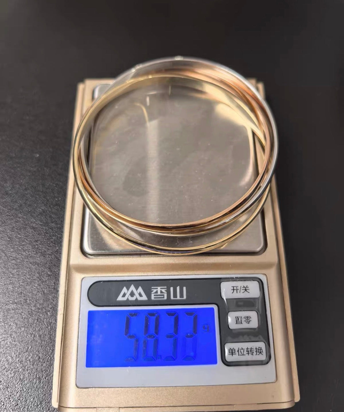 [Avelora]TRINITY COLLECTION CLASSIC THREE-COLOUR GOLD TRIPLE BAND BANGLE