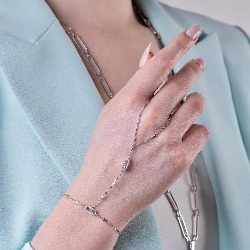 [Avelora Jewelry]New diamond-encrusted brooch ring set