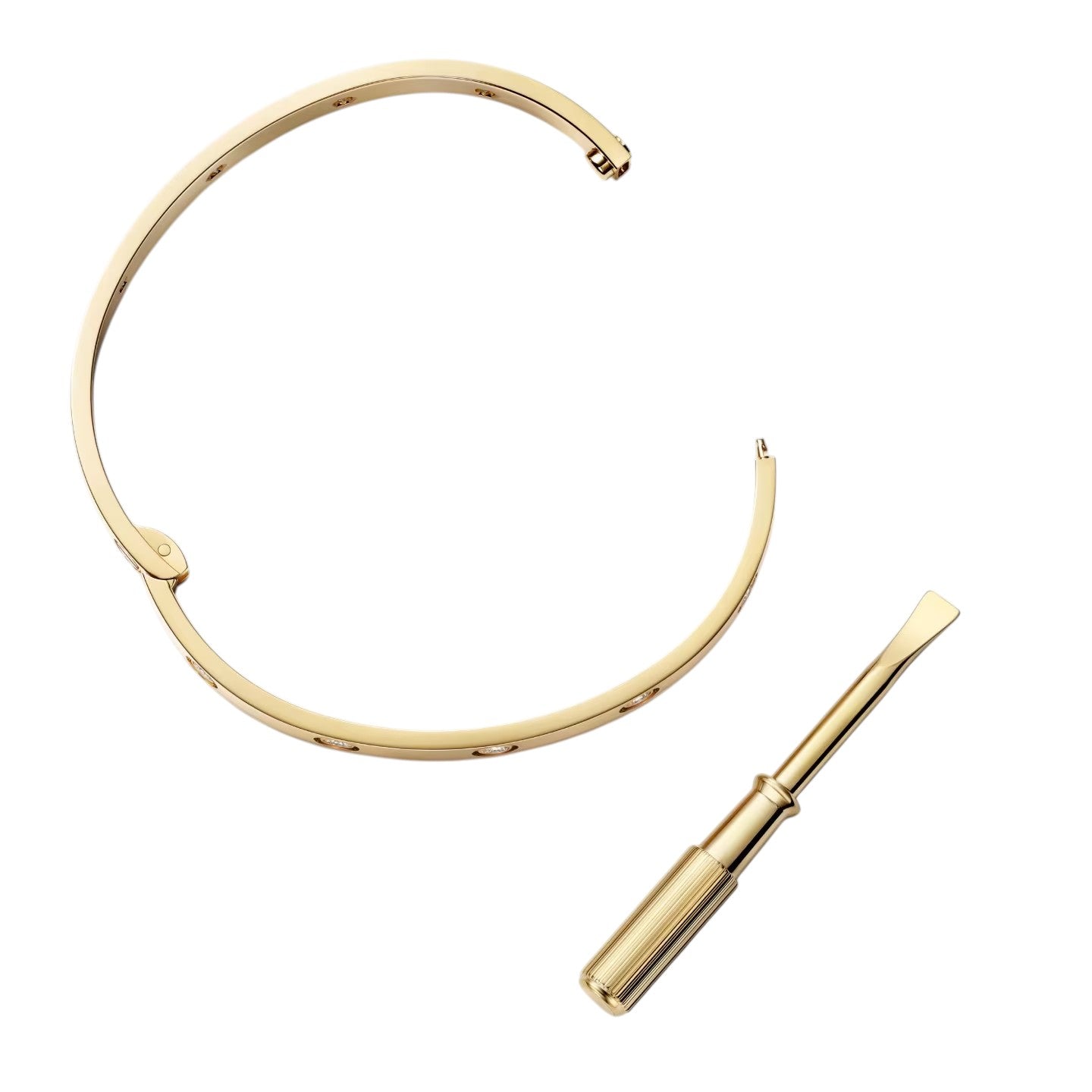 [Avelora]CLASSIC 6.1MM LOVE SINGLE-SCREW CLOSURE BANGLE - 10-DIAMOND