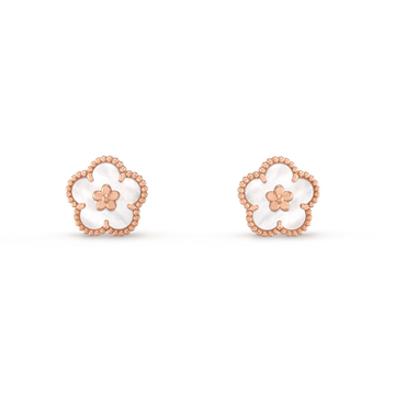 [Avelora Jewelry ]LUCKY PINK GOLD WHITE MOP EARRINGS