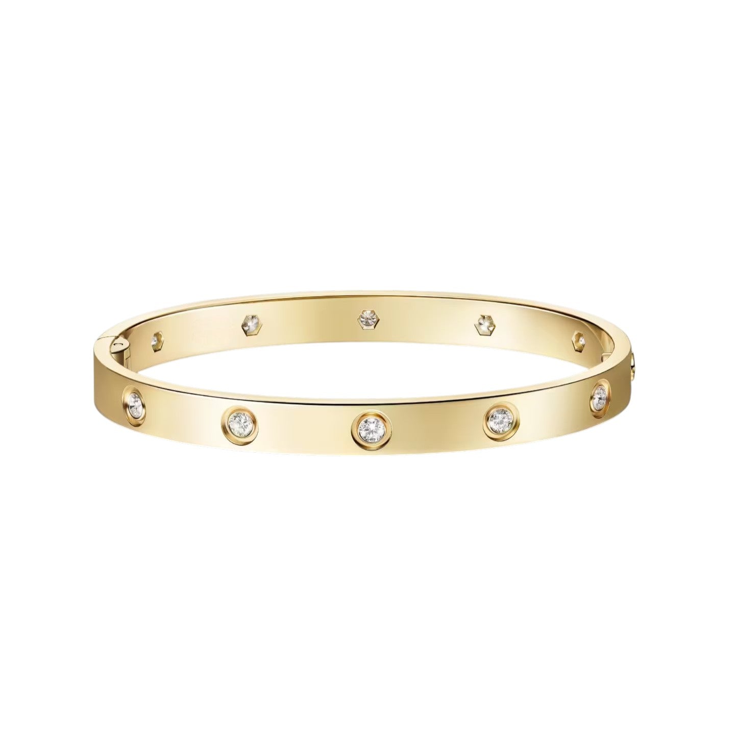 [Avelora]CLASSIC 6.1MM LOVE SINGLE-SCREW CLOSURE BANGLE - 10-DIAMOND