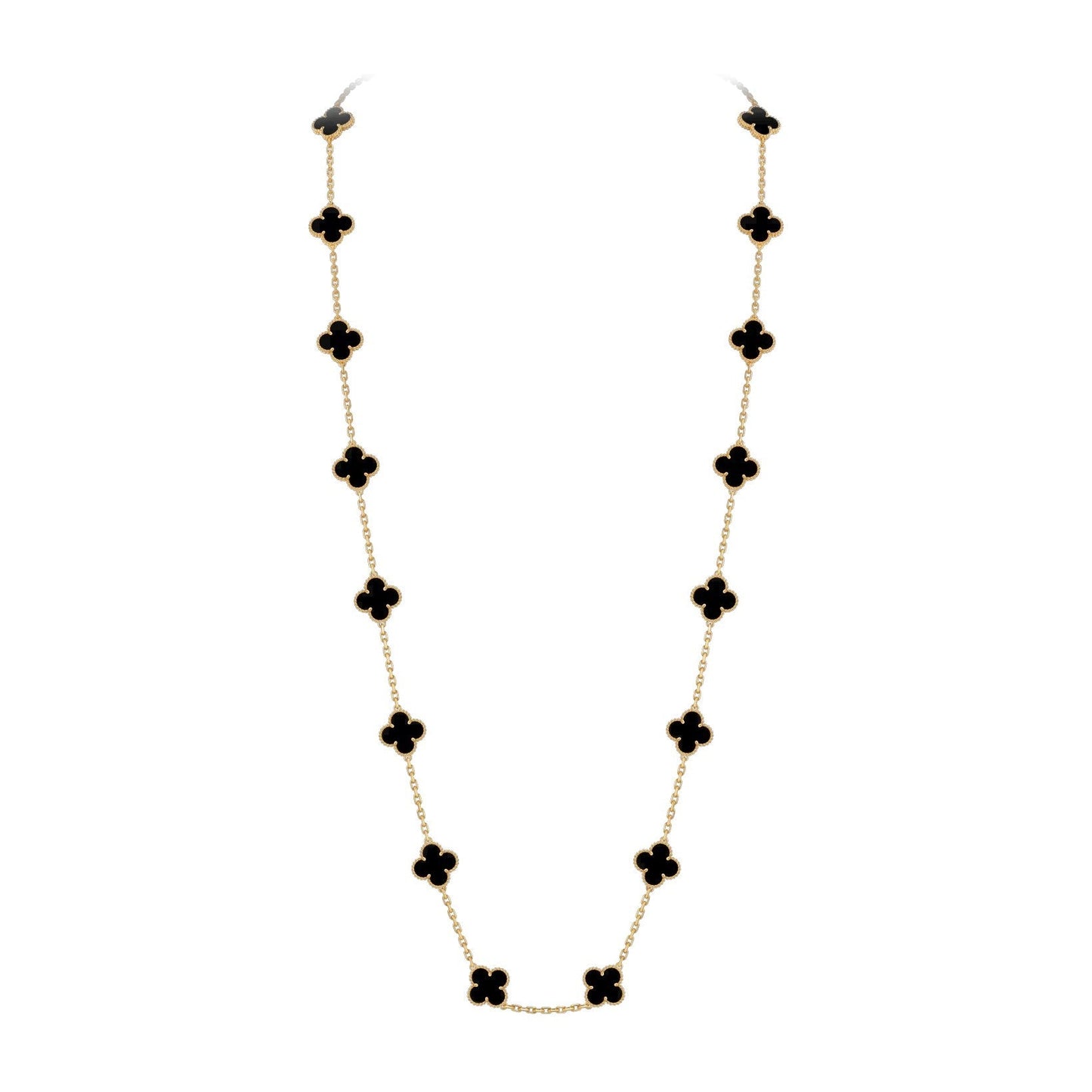 [Avelora]CLASSIC 20-MOTIF LUCKY CLOVER LONG NECKLACE GOLD COLLECTION