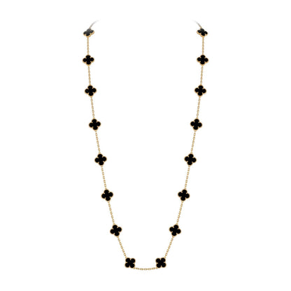 [Avelora]CLASSIC 20-MOTIF LUCKY CLOVER LONG NECKLACE GOLD COLLECTION