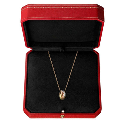 [Avelora]TRI-COLOR SQUARE RING NECKLACE