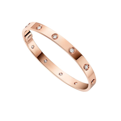 [Avelora]CLASSIC 6.1MM LOVE SINGLE-SCREW CLOSURE BANGLE - 10-DIAMOND