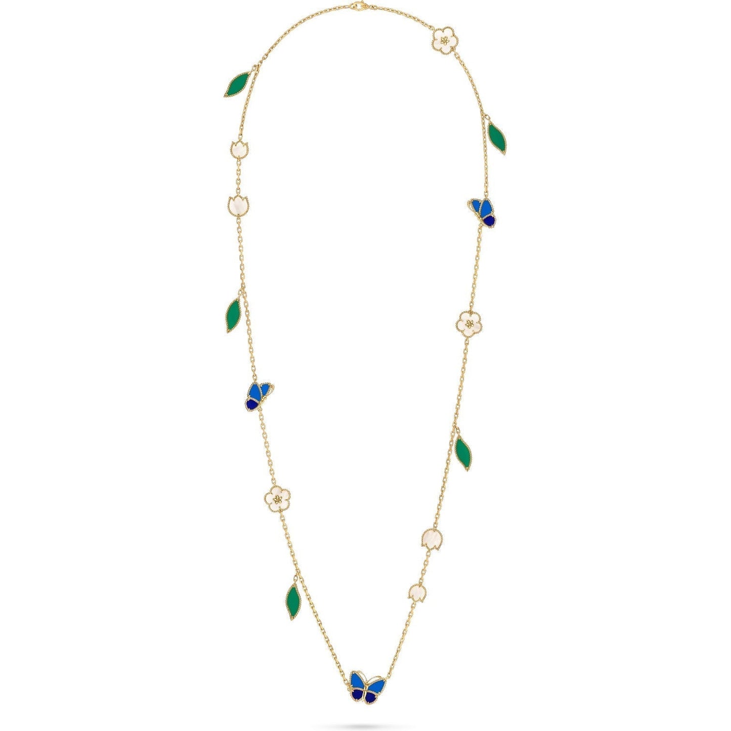 [Avelora]LUCKY SPRING BUTTERFLY & FLOWER STATEMENT NECKLACE - 15-MOTIF FLORAL DESIGN