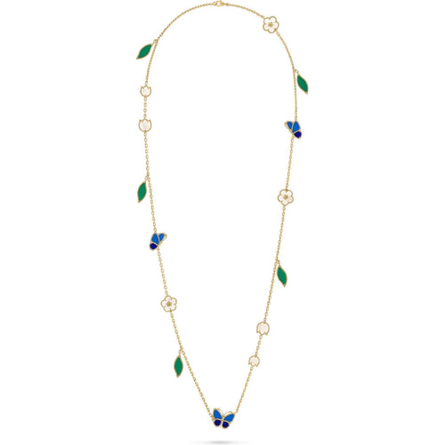 [Avelora]LUCKY SPRING BUTTERFLY & FLOWER STATEMENT NECKLACE - 15-MOTIF FLORAL DESIGN