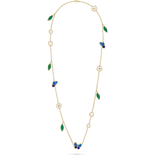 [Avelora]LUCKY SPRING BUTTERFLY & FLOWER STATEMENT NECKLACE - 15-MOTIF FLORAL DESIGN