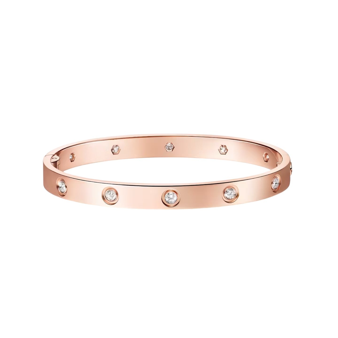 [Avelora]CLASSIC 6.1MM LOVE SINGLE-SCREW CLOSURE BANGLE - 10-DIAMOND