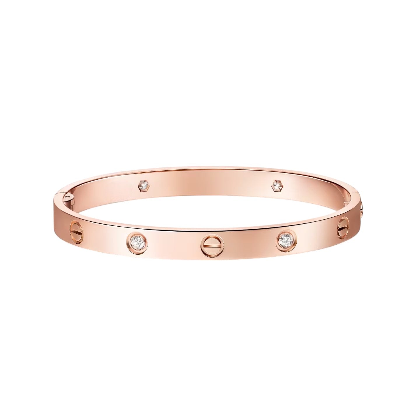 [Avelora]CLASSIC 6.1MM LOVE SINGLE-SCREW CLOSURE BANGLE - 4-DIAMOND