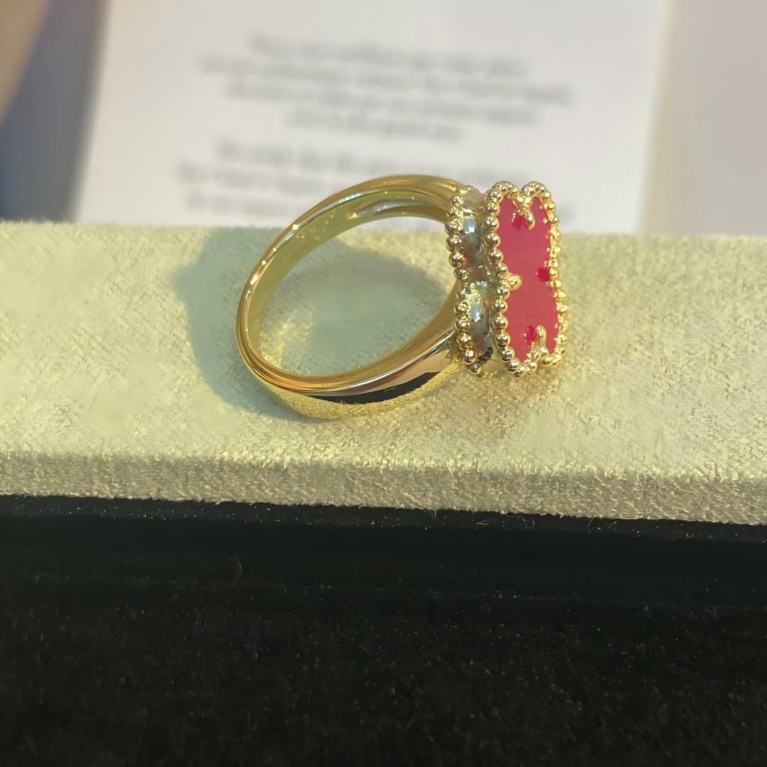 [Avelora jewelry]NEW CLOVER PINK ENAMEL RINGS