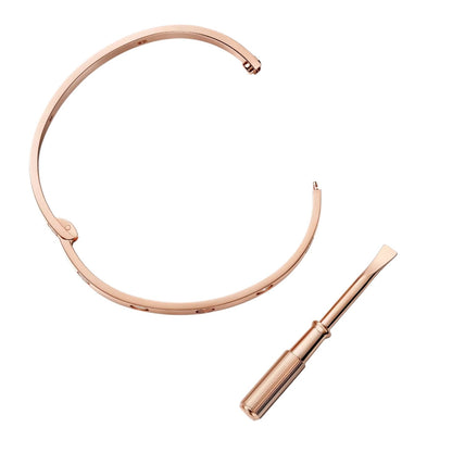 [Avelora]CLASSIC 6.1MM LOVE SINGLE-SCREW CLOSURE BANGLE - 4-DIAMOND