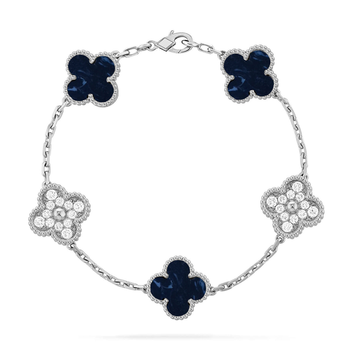 [Avelora]LUCKY CLOVER 5-MOTIF BRACELET - PIETERSITE COLLECTION