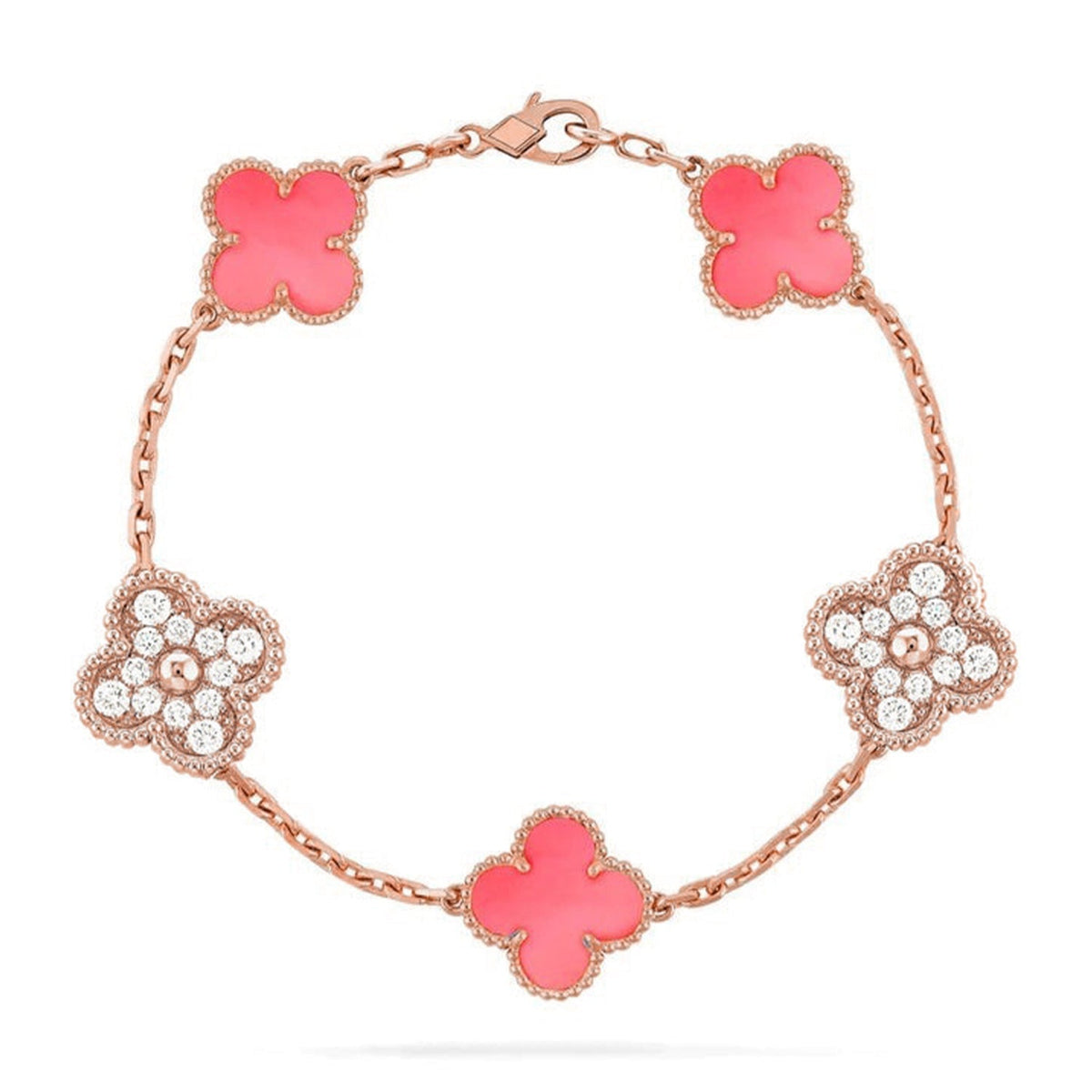 [Avelora Jewelry ] CLOVER 5 MOTIFS  PINK MOP BRACELET COLLECTION