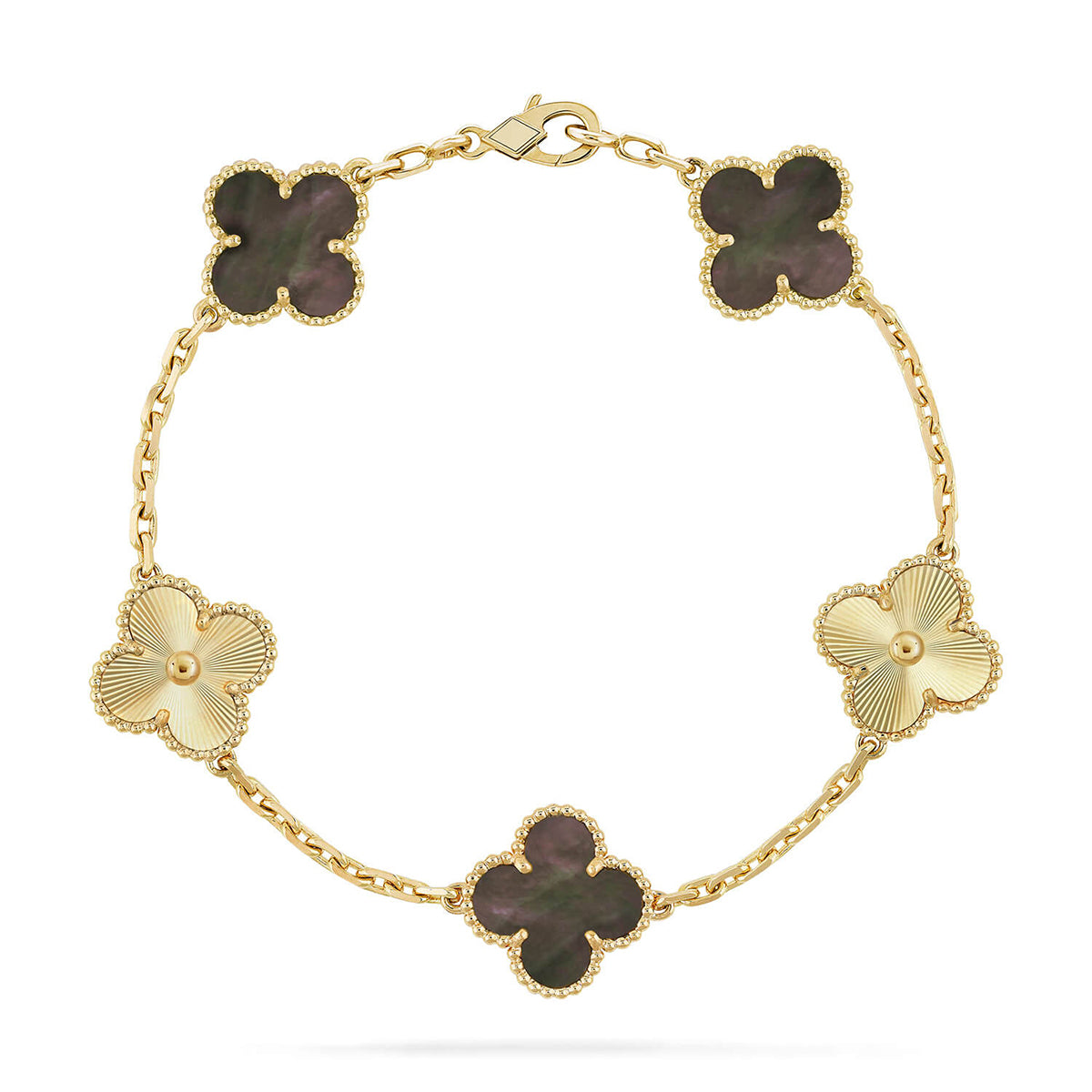 [Avelora]LUCKY CLOVER 5-MOTIF BRACELET - GREY MOTHER-OF-PEARL COLLECTION