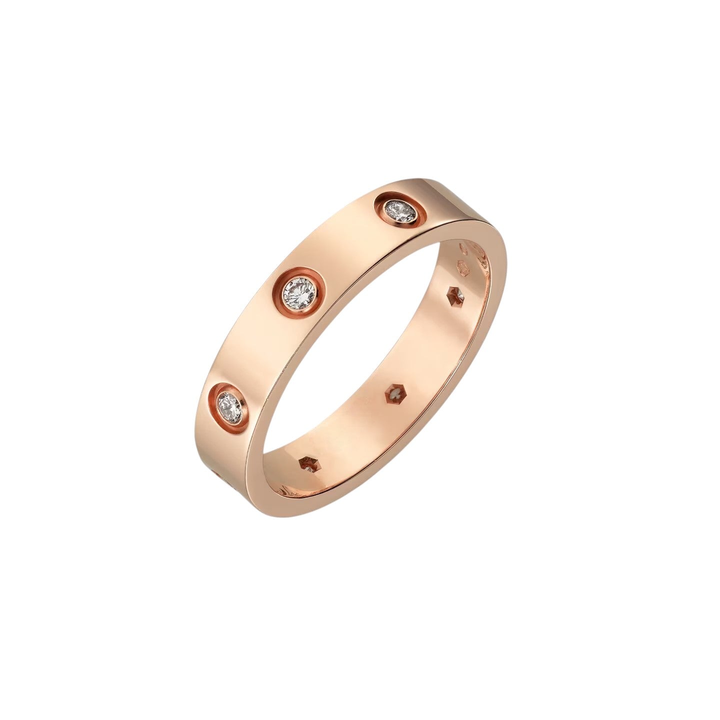 [Avelora]LOVE 4MM 8 DIAMONDS RING