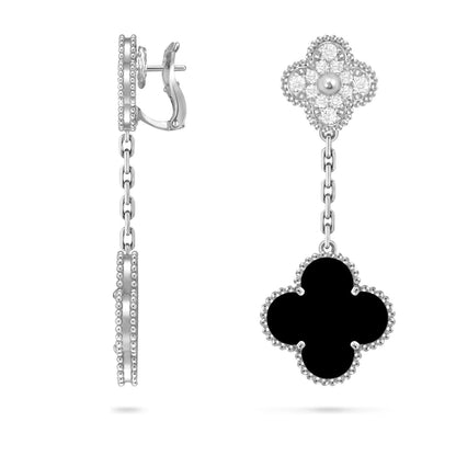 [Avelora]CLOVER DUAL-MOTIF STATEMENT STUD EARRINGS - DOUBLE-CHARM COLLECTION