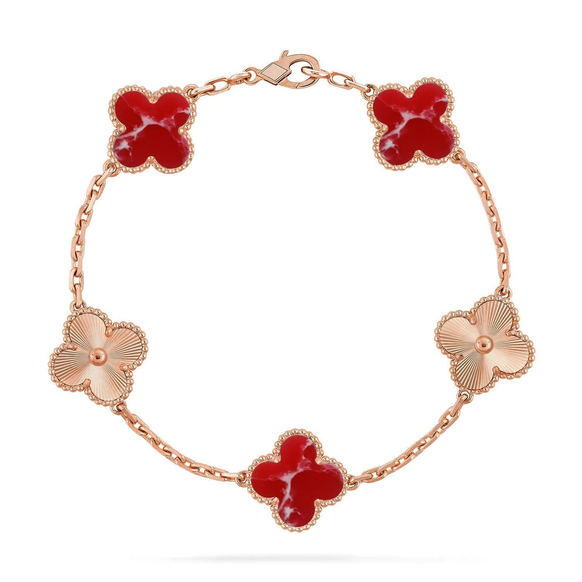 [Avelora Jewelry ]CLOVER 5 MOTIF RED PATTERN BRACELET COLLECTION