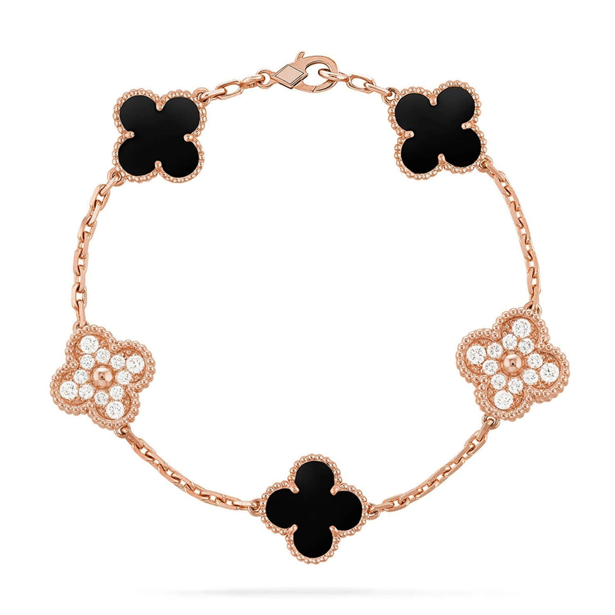 [Avelora Jewelry ] CLOVER 5 MOTIF ONYXS BRACELET COLLECTION