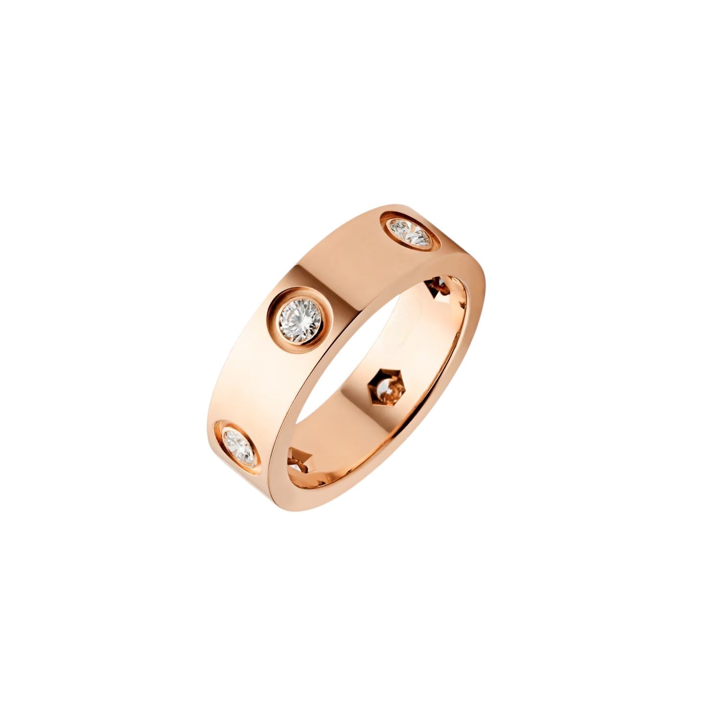 [Avelora]LOVE 5.5MM 6 DIAMONDS RING