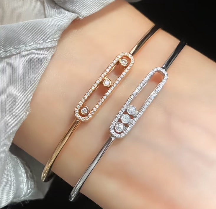 [Avelora Jewelry]Move Pavé Diamond Bangle Bracelet M