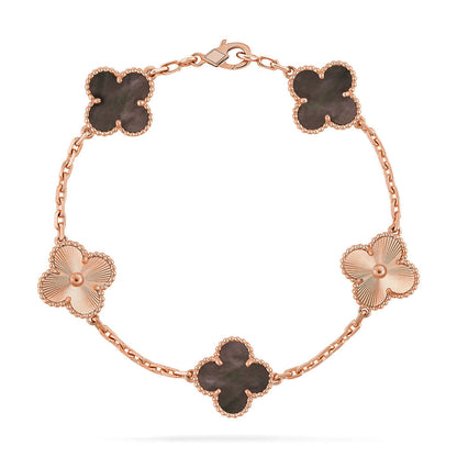 [Avelora]LUCKY CLOVER 5-MOTIF BRACELET - GREY MOTHER-OF-PEARL COLLECTION