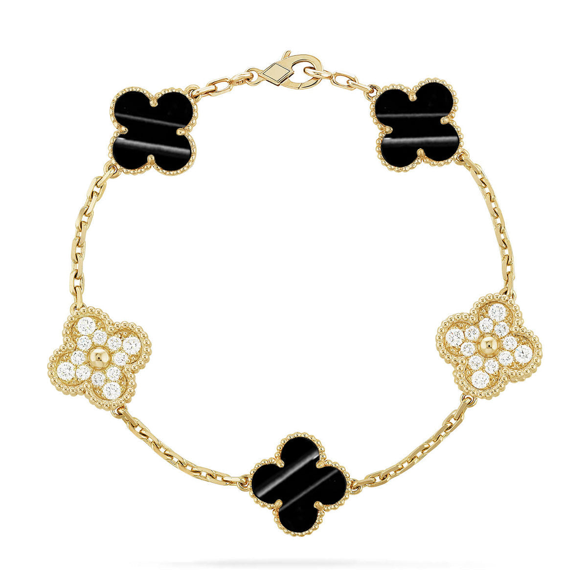 [Avelora]LUCKY CLOVER 5-MOTIF BRACELET - PULSE STONE COLLECTION