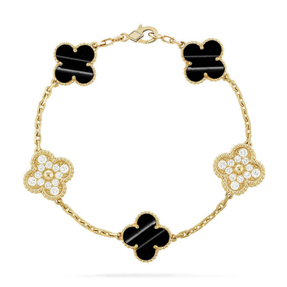 [Avelora]LUCKY CLOVER 5-MOTIF BRACELET - PULSE STONE COLLECTION