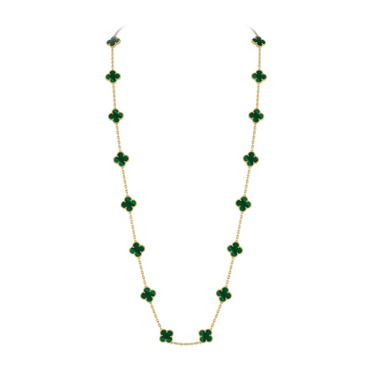 [Avelora]CLASSIC 20-MOTIF LUCKY CLOVER LONG NECKLACE GOLD COLLECTION