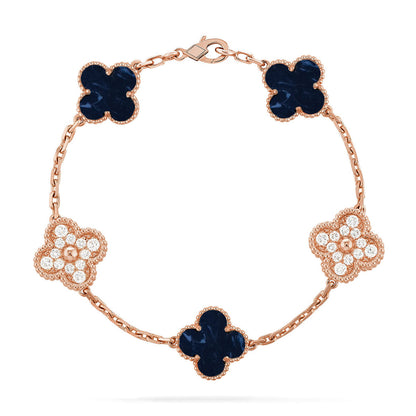 [Avelora]LUCKY CLOVER 5-MOTIF BRACELET - PIETERSITE COLLECTION